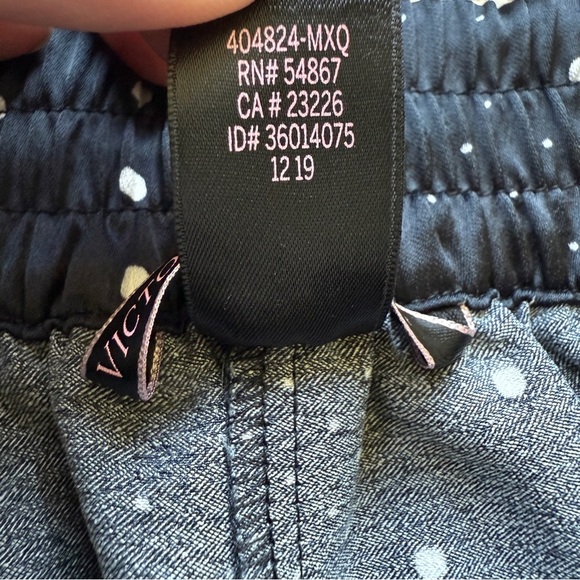 Victoria's Secret Women's XS Black Polka Dot Satin Pajama Pants Wide Leg Comfy - Picture 6 of 6